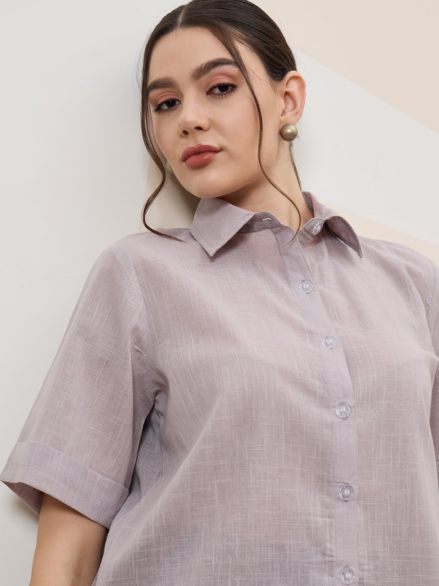 Athena Immutable Spread Collar Cotton Casual Shirt