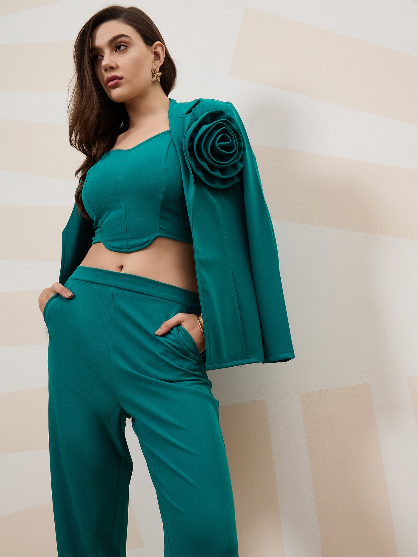 Shally Bhasin by Athena Top & Trousers Co-Ords With Blazer