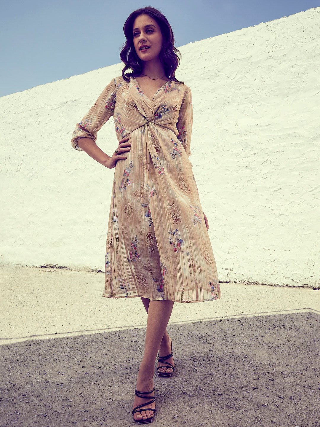 white christmas dresses Athena Chiffon Floral Print Dress main image 1