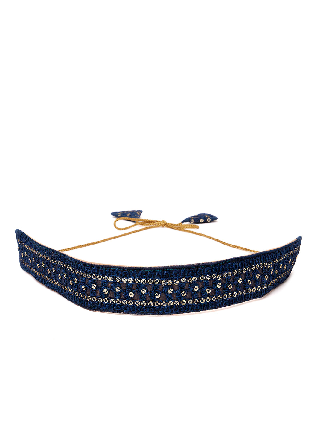 Athena Women Teal Embroidered Sequined Belt - Athena Lifestyle