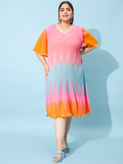 Athena Ample Plus Size Tie and Dye A-Line Midi Dress - Athena Lifestyle