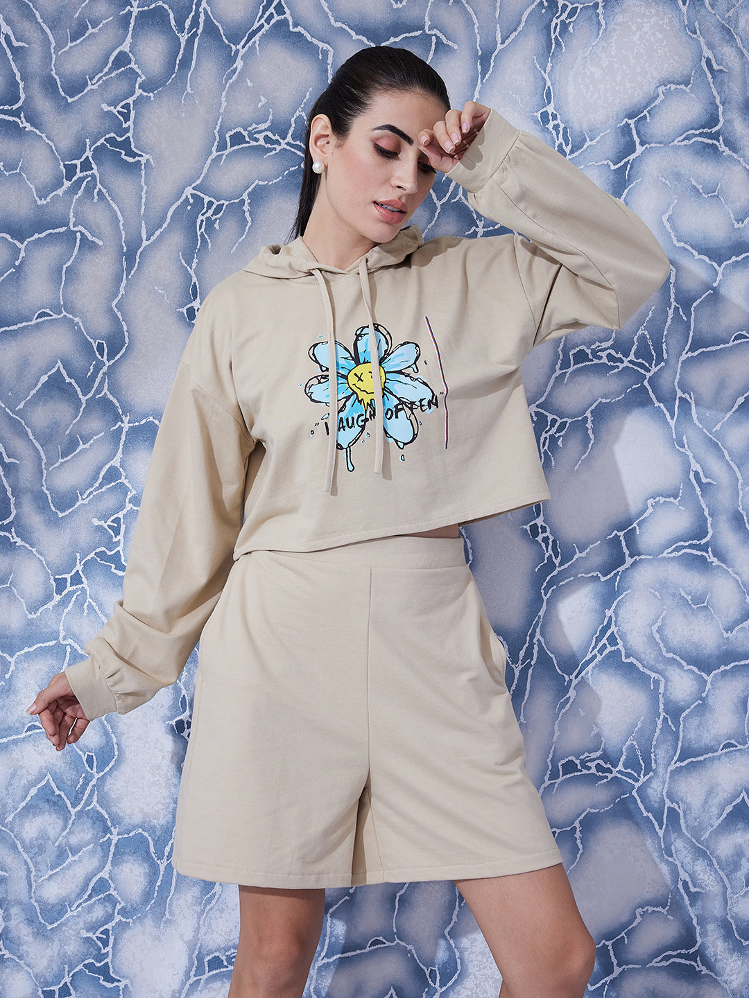 Athena Graphic Printed Sweatshirt u0026 Shorts Co-Ords – Athena Lifestyle