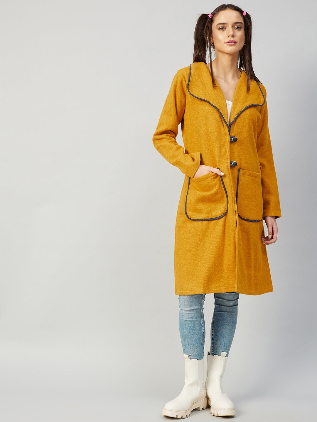 Mustard shop pea coat