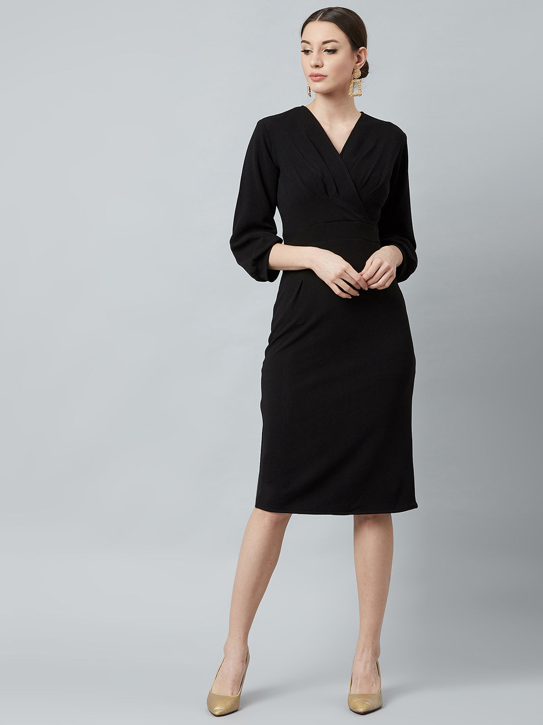 formal sheath dress for women Hobemty Women's Funeral Sheath Dress Knee Length Work Pencil Dresses Small Black at Amazon Women's Clothing store