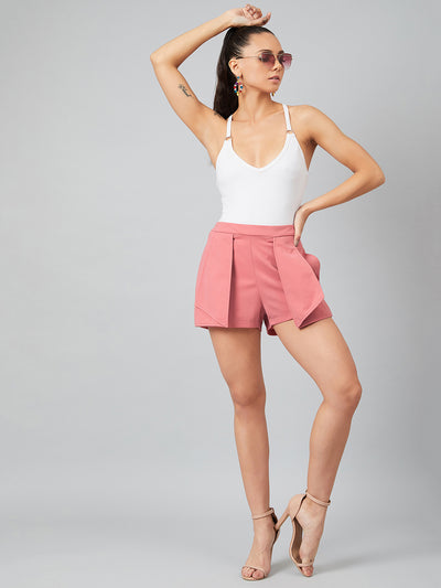 Athena Women Pink Solid Regular Fit Hot Pants - Athena Lifestyle
