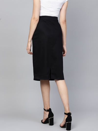 Athena Black Pure Cotton Straight Skirt - Athena Lifestyle
