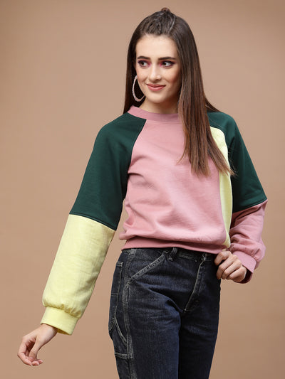 Athena Women Colourblocked Sweatshirt - Athena Lifestyle