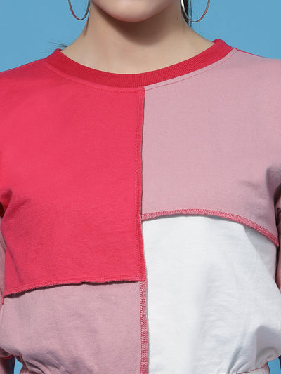 Athena Women Colourblocked Cotton Sweatshirt - Athena Lifestyle