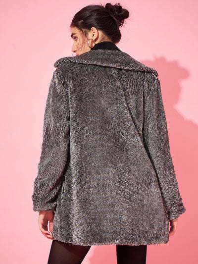 Athena Notched Lapel Front-Open Woollen Overcoats