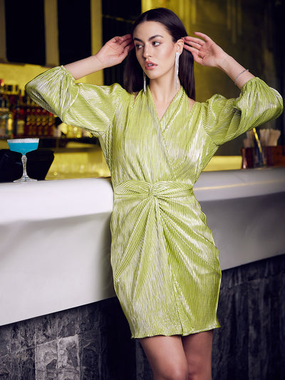 Athena Green V-Neck Knotting Maxi Dress - Athena Lifestyle