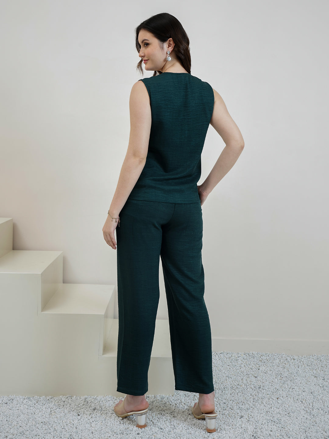 Boho By Athena Embroidered Linen Top With Trousers