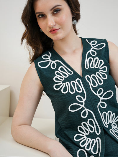 Boho By Athena Embroidered Linen Top With Trousers