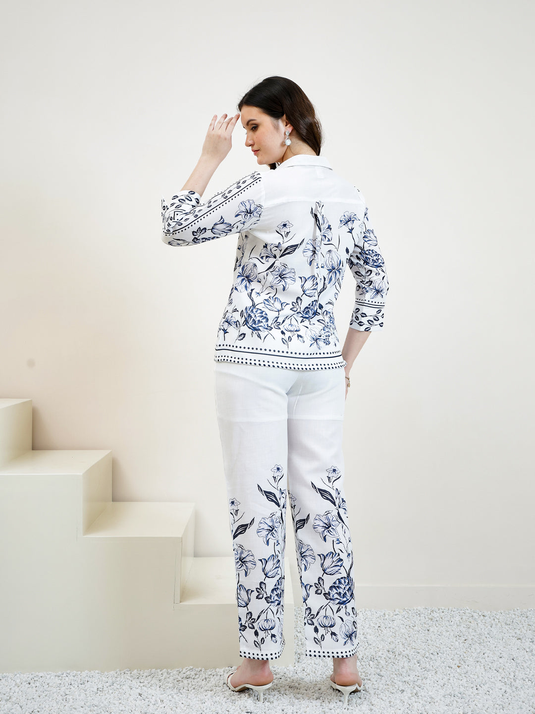 Boho By Athena Floral Printed Shirt & Trousers Co-Ord Set