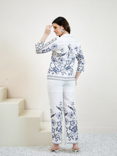 Boho By Athena Floral Printed Shirt & Trousers Co-Ord Set