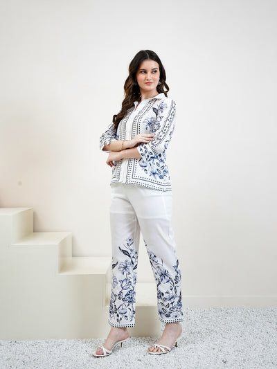 Boho By Athena Floral Printed Shirt & Trousers Co-Ord Set