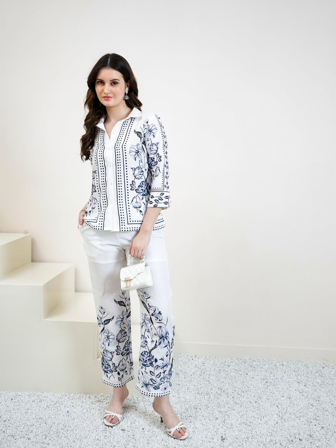 Boho By Athena Floral Printed Shirt & Trousers Co-Ord Set