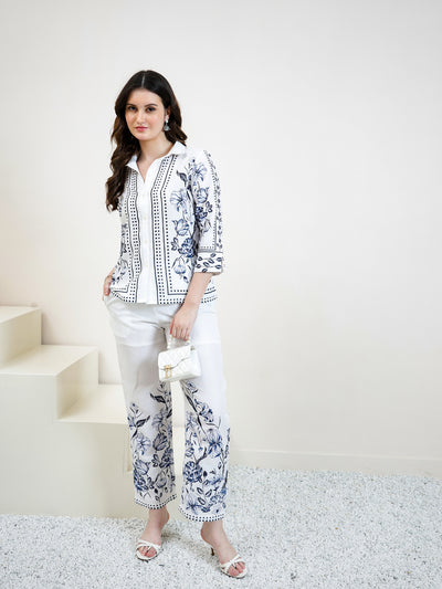 Boho By Athena Floral Printed Shirt & Trousers Co-Ord Set