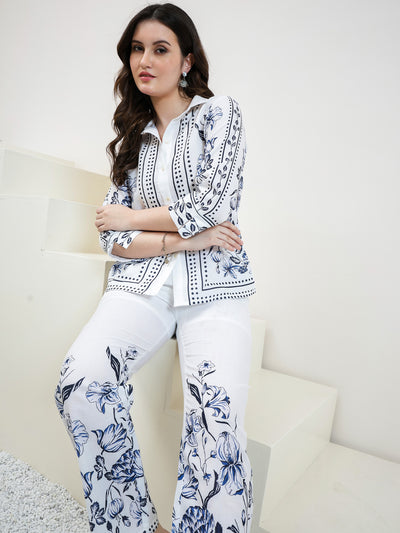 Boho By Athena Floral Printed Shirt & Trousers Co-Ord Set