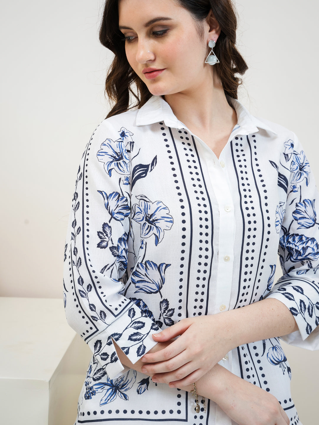 Boho By Athena Floral Printed Shirt & Trousers Co-Ord Set