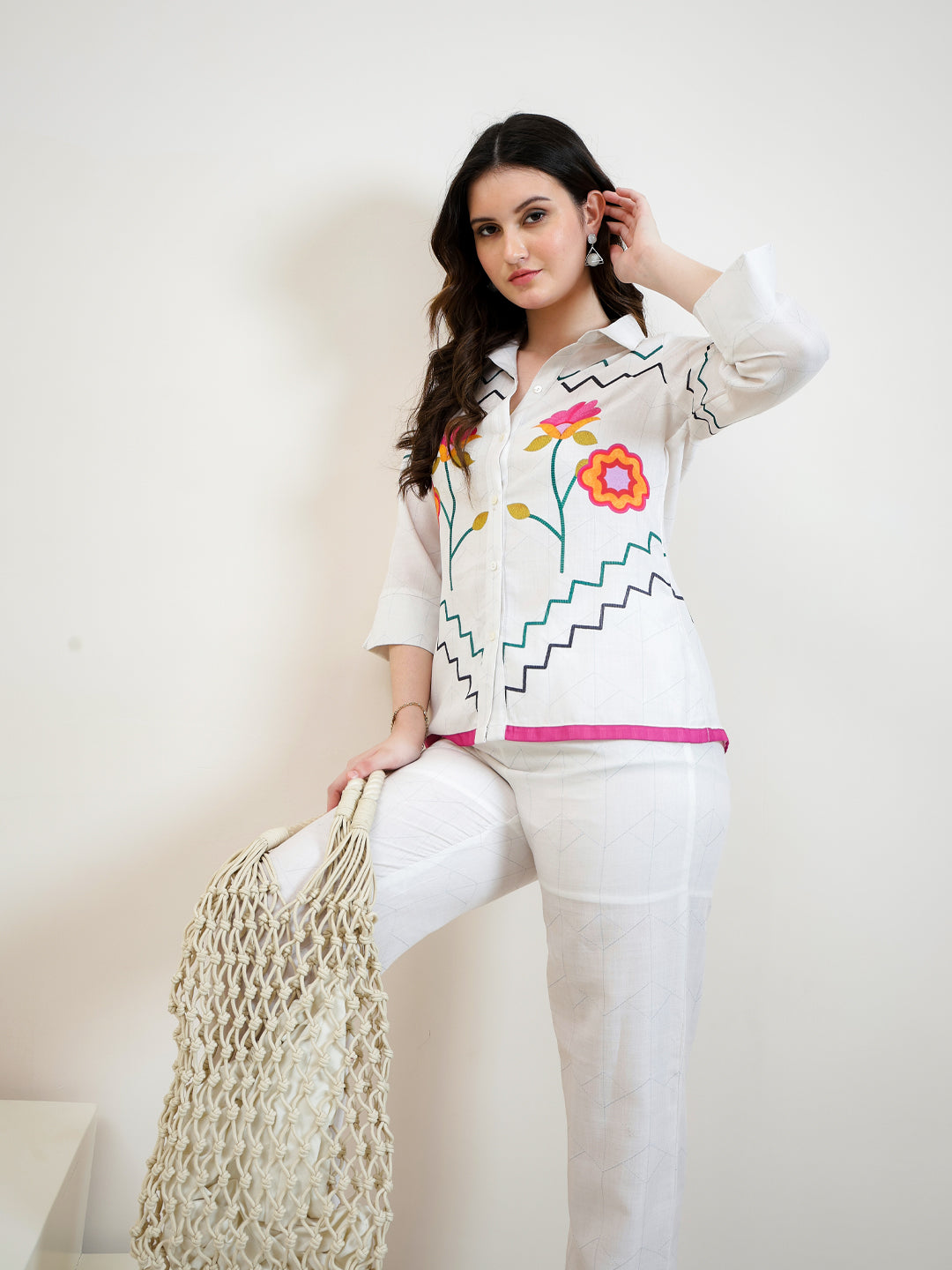 Boho By Athena Floral Printed Shirt & Trousers Co-Ord Set