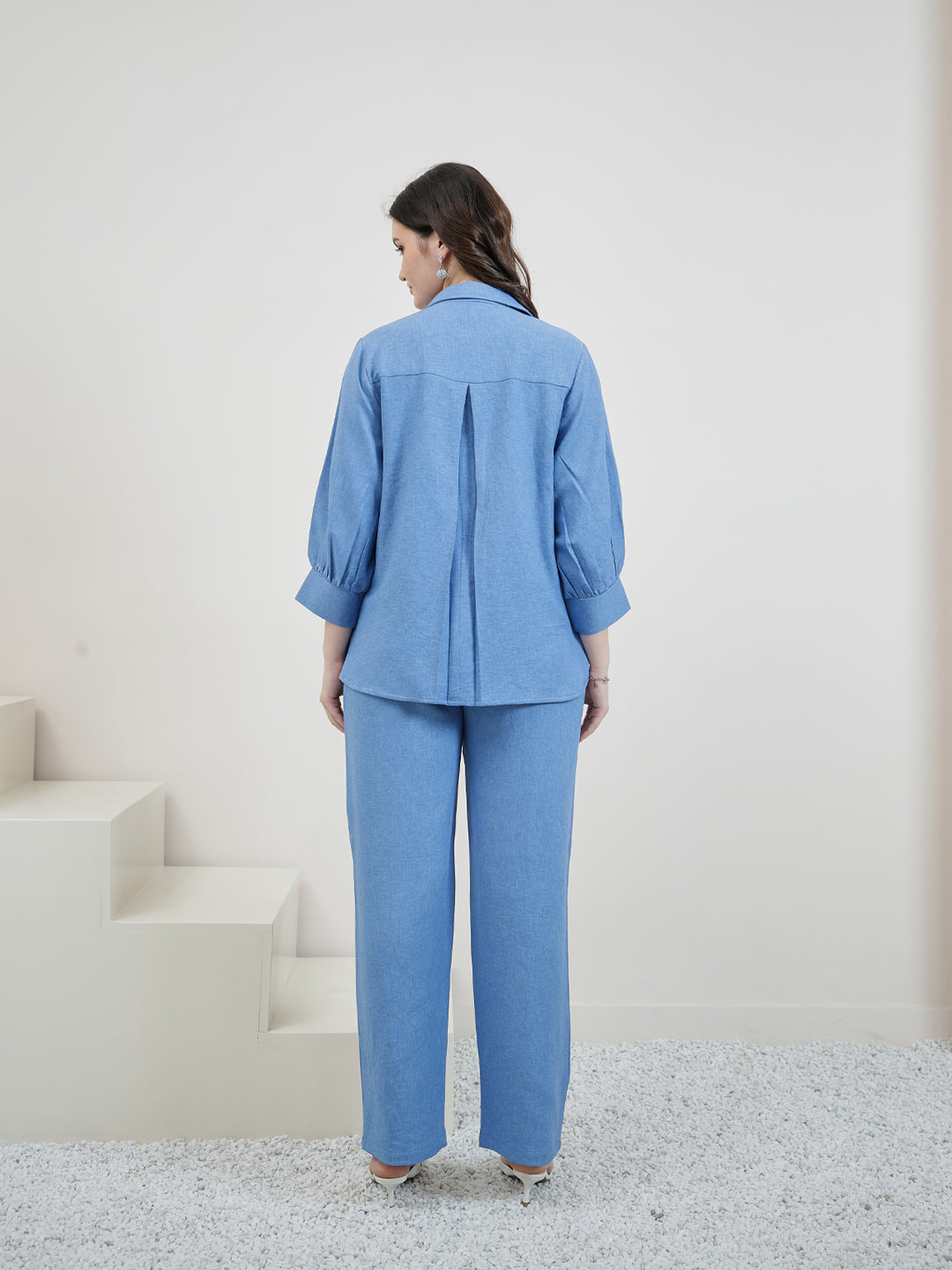 Boho By Athena Embroidered Linen Shirt With Trousers