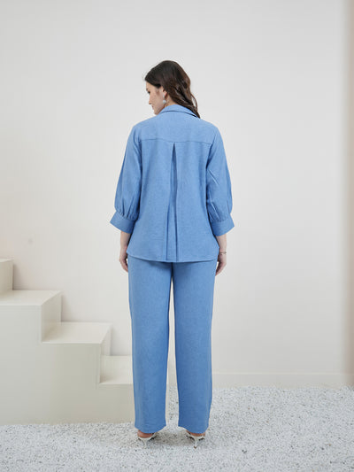 Boho By Athena Embroidered Linen Shirt With Trousers