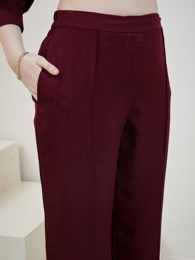 Boho By Athena Embroidered Linen Shirt With Trousers