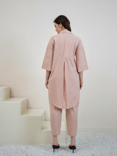 Women Solid Cotton Kurta with Trousers