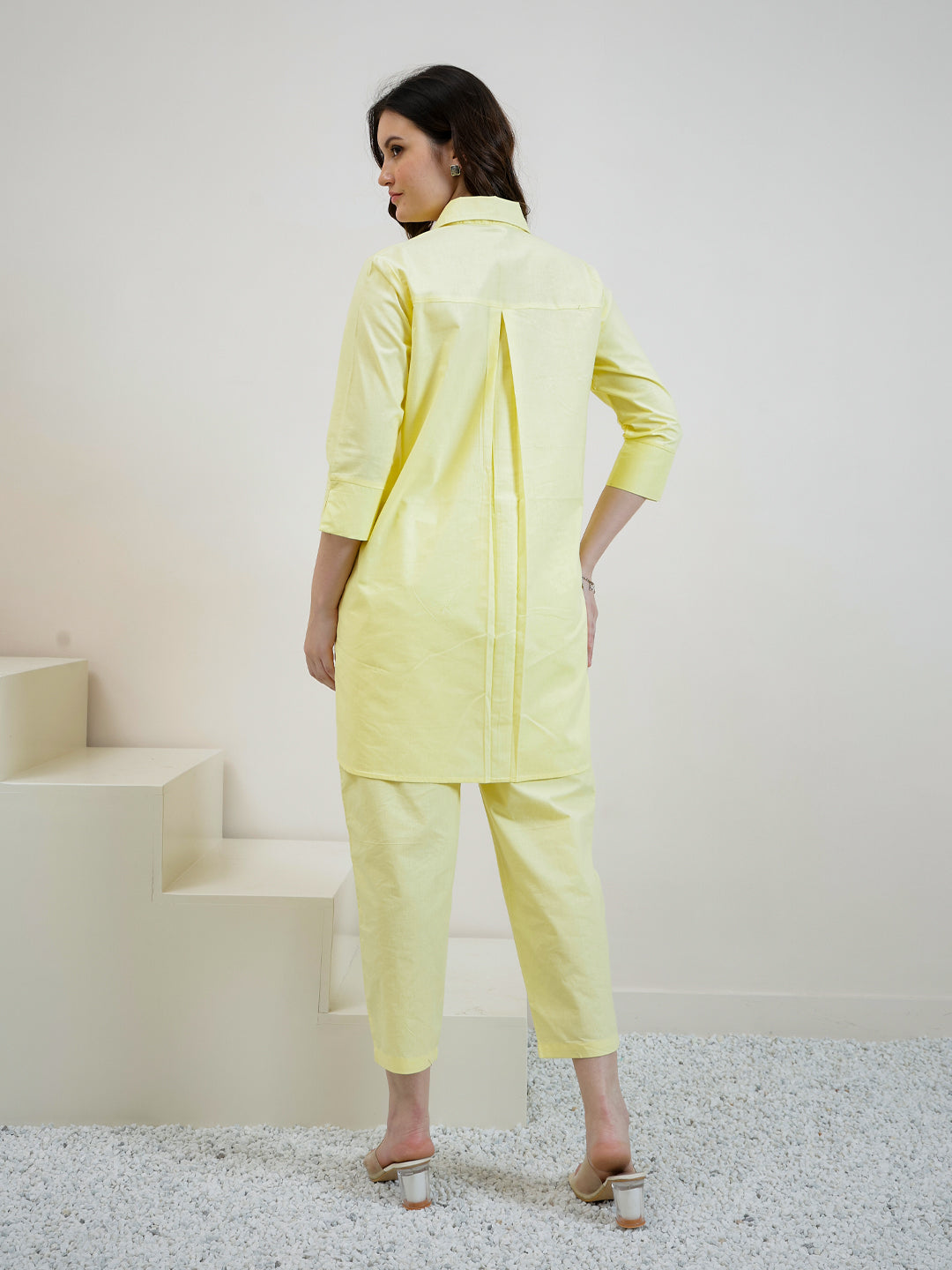 Boho By Athena Embroidered Pure Cotton Shirt Collar Shirt With Trousers Co-Ords