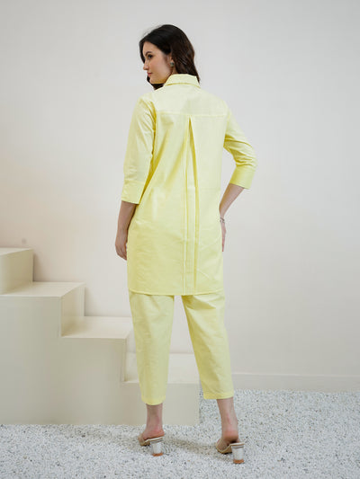 Boho By Athena Embroidered Pure Cotton Shirt Collar Shirt With Trousers Co-Ords