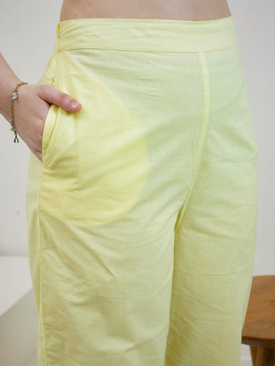 Boho By Athena Embroidered Pure Cotton Shirt Collar Shirt With Trousers Co-Ords