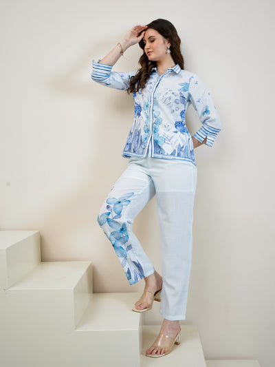 Boho By Athena Floral Printed Shirt & Trousers Co-Ord Set