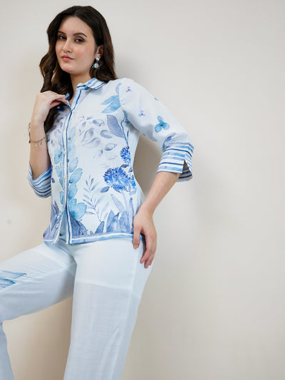 Boho By Athena Floral Printed Shirt & Trousers Co-Ord Set