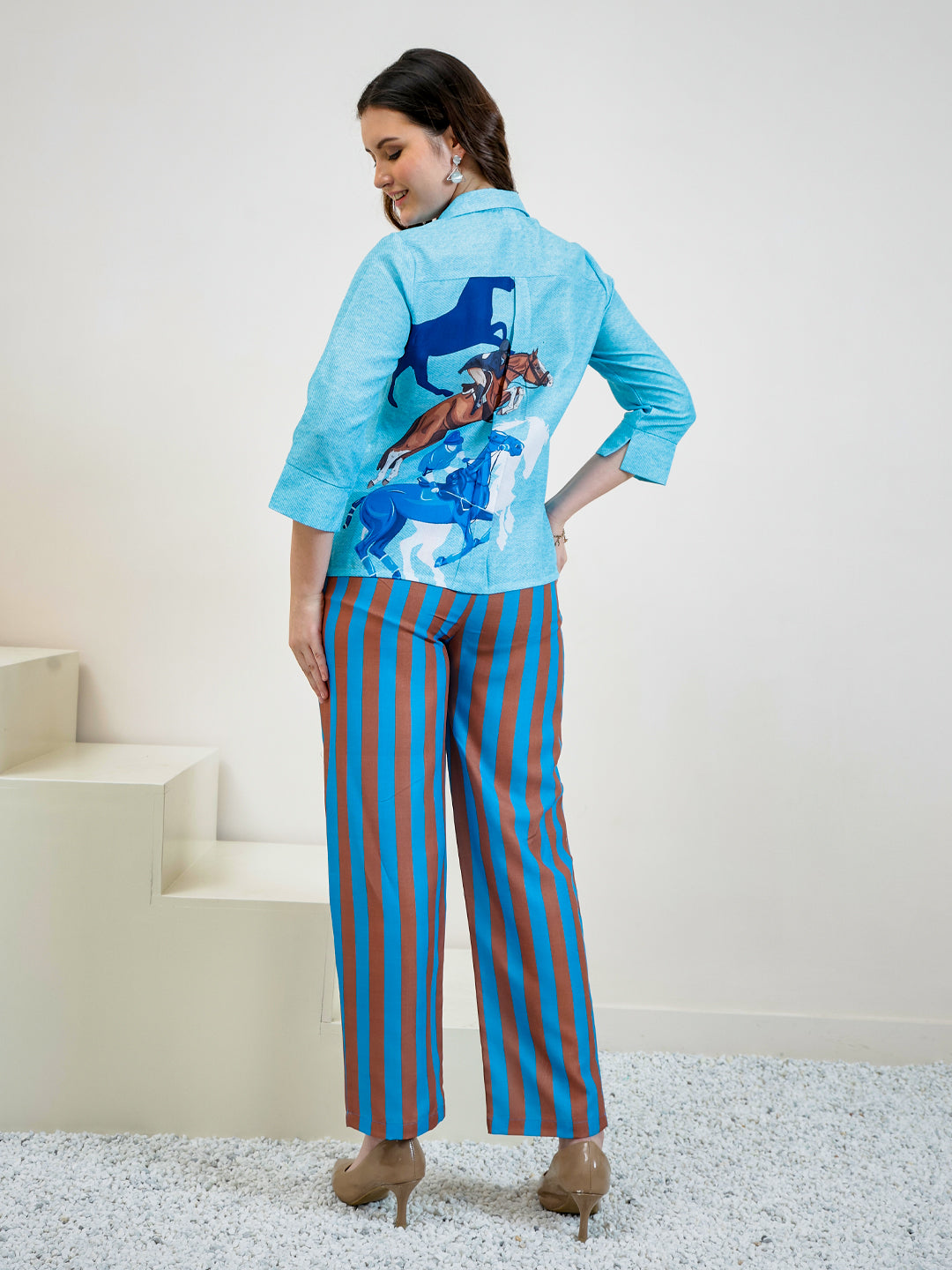 Boho By Athena Printed Shirt & Trousers Co-Ord Set