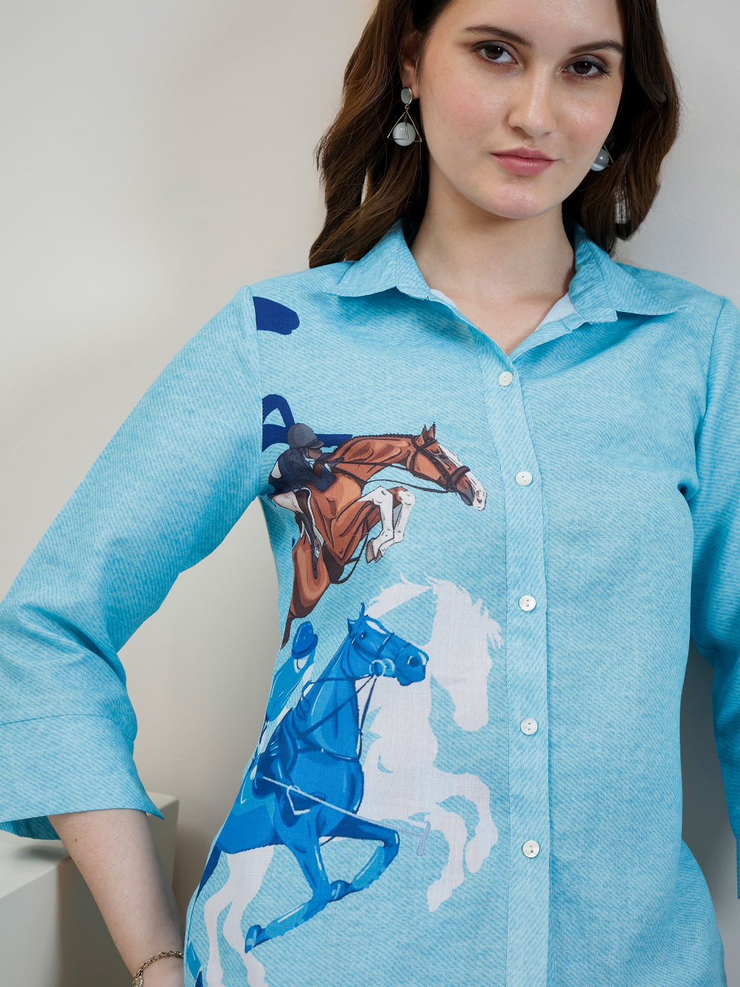 Boho By Athena Printed Shirt & Trousers Co-Ord Set