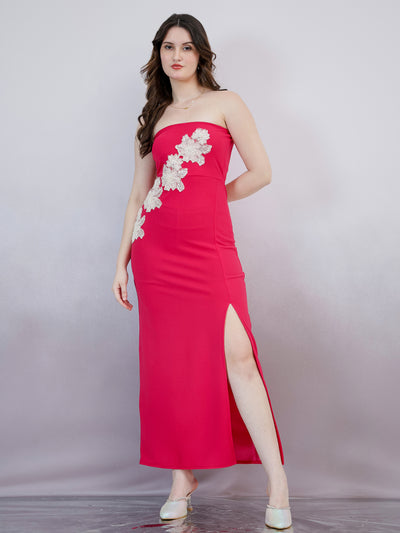 Shally Bhasin by Athena Women Embellished Bandeau Midi Dress