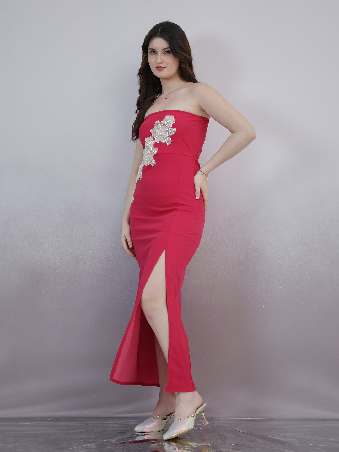 Shally Bhasin by Athena Women Embellished Bandeau Midi Dress