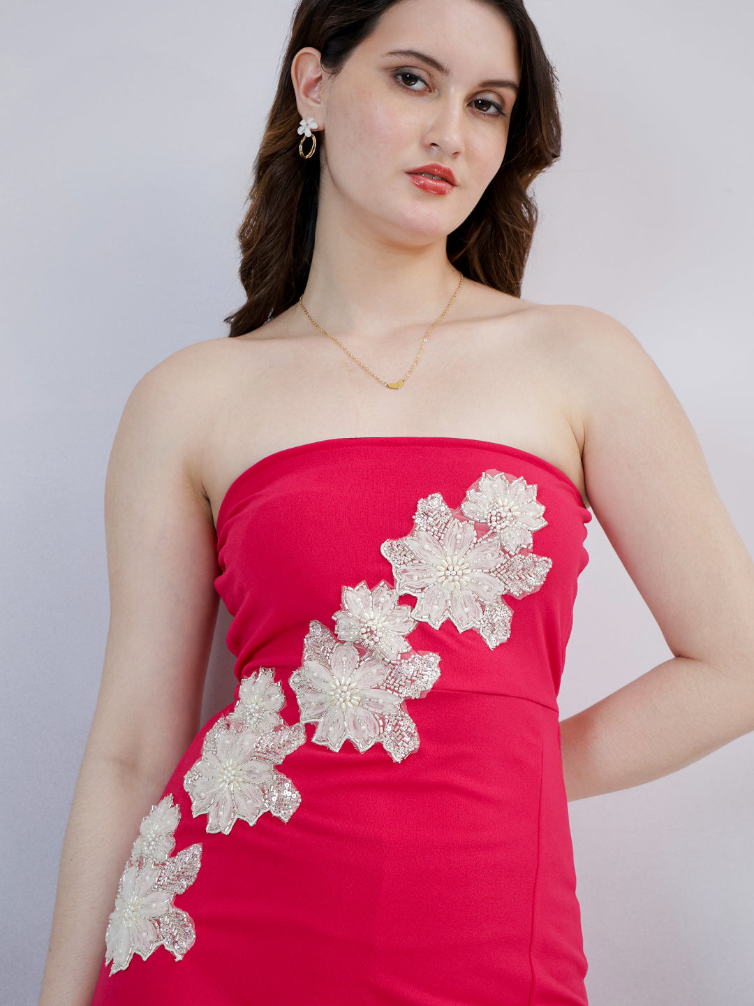 Shally Bhasin by Athena Women Embellished Bandeau Midi Dress