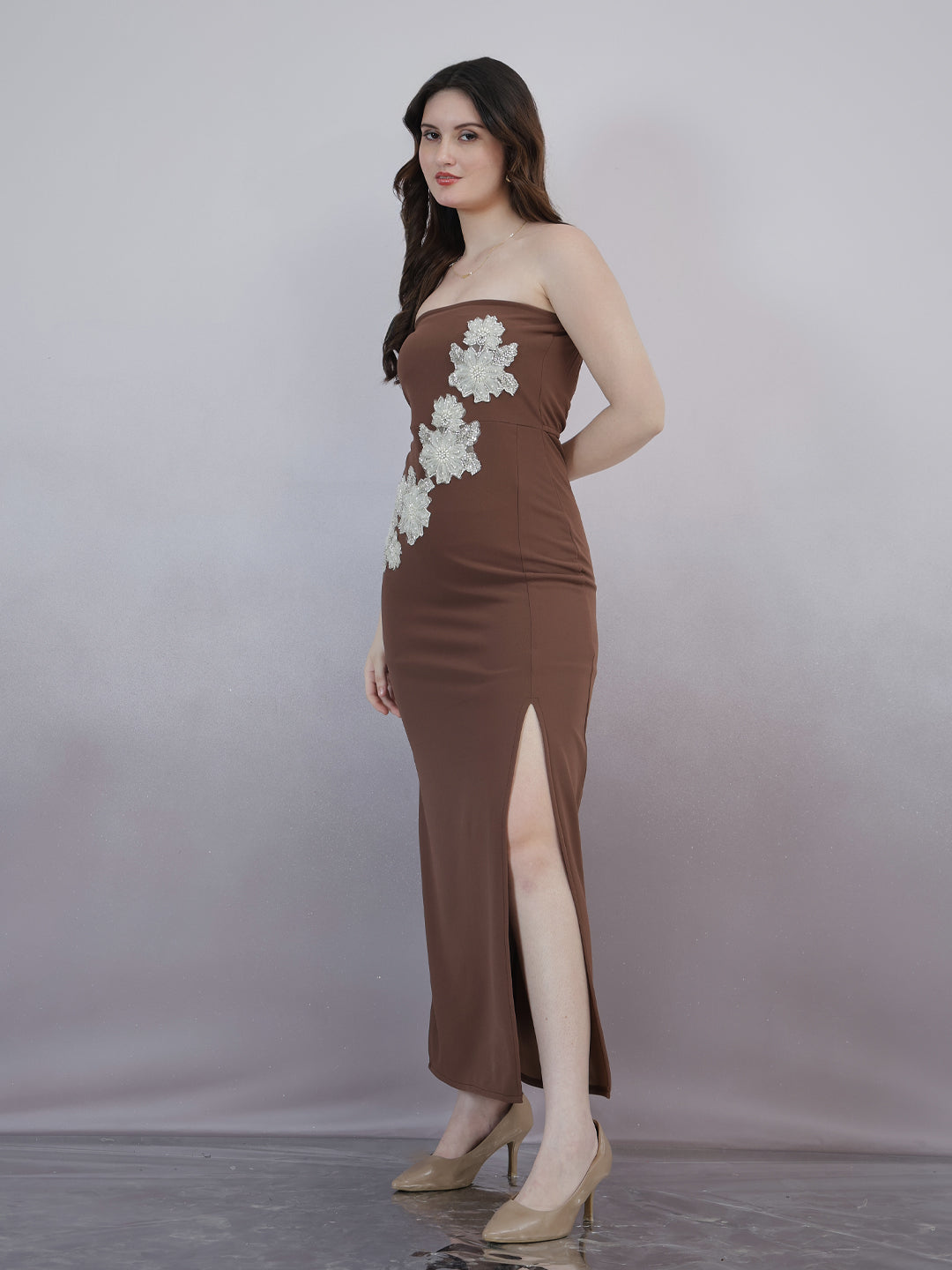 Shally Bhasin by Athena Women Embellished Bandeau Midi Dress