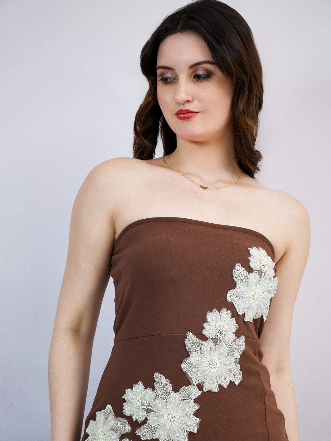 Shally Bhasin by Athena Women Embellished Bandeau Midi Dress