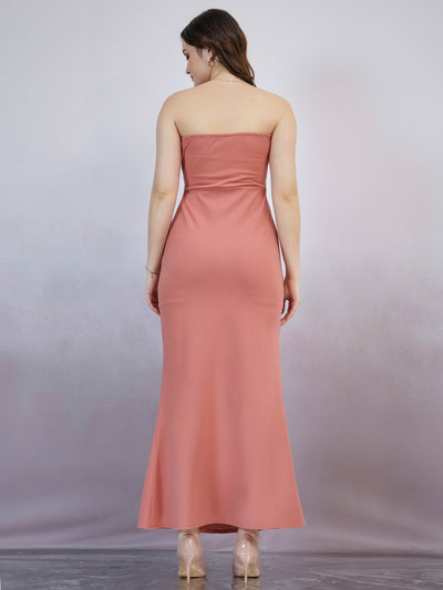 Shally Bhasin by Athena Women Embellished Slits Bandeau Maxi Dress