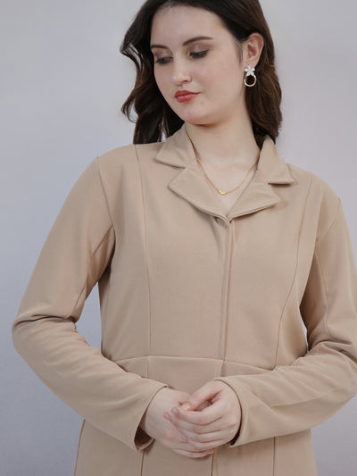 Shally Bhasin by Athena Self Design Shirt Collar Lace Blazer Midi Dress