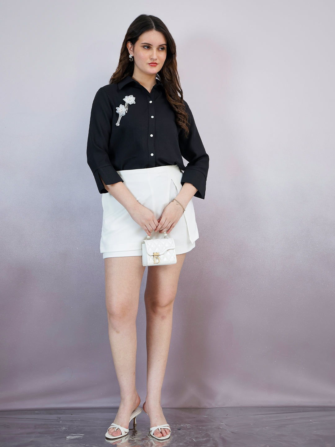 Shally Bhasin by Athena Women Solid Spread Collar Linen Casual Shirt