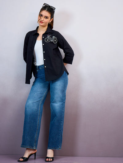 Shally Bhasin by Athena Cycle Embroidered Cotton Standard Relaxed Fit Shirt