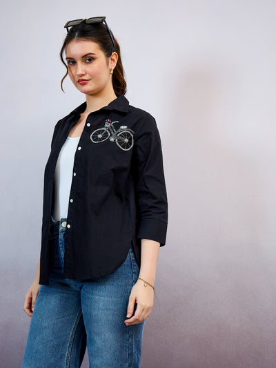 Shally Bhasin by Athena Cycle Embroidered Cotton Standard Relaxed Fit Shirt