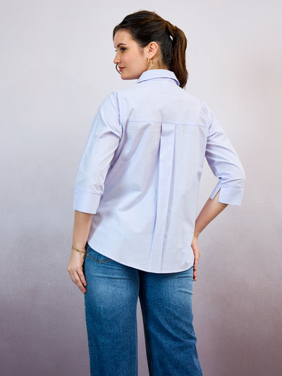 Shally Bhasin by Athena Spread Collar Embellished Standard Relaxed Fit Cotton Shirt