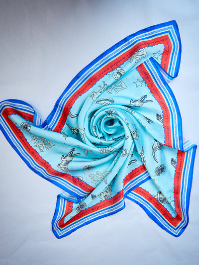 Athena Women Conversational Printed Satin Scarf