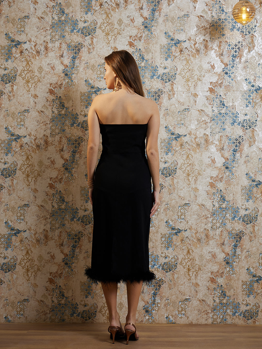 Athena Black Fringed Detailed Strapless Scuba Bodycon Midi Dress athenalifestyle.com Athena Black Fringed Detailed Strapless Scuba Bodycon Midi Dress athenalifestyle.com