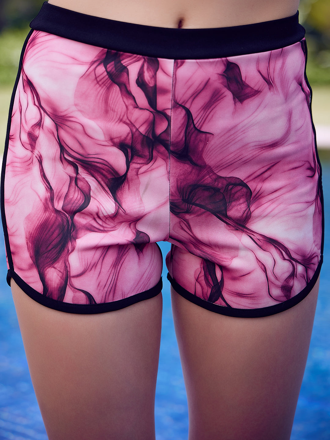 Athena Pink And Black Tie And Dye Printed Padded Swim Bikini Set - Athena Lifestyle