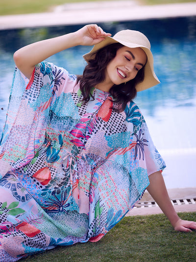 Athena Green Tropical Print Kaftan - Athena Lifestyle